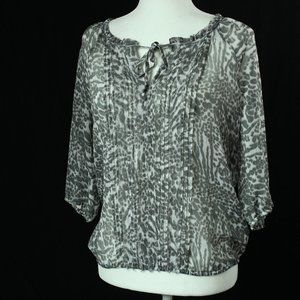 Express | Sheer Animal Print Top | Sz S
